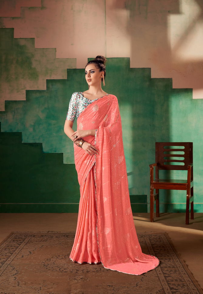 Stavan Sira Georgette Party Wear Sarees Catalog